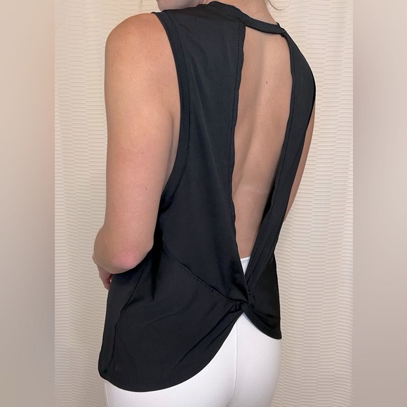 Fabletics Open Back Black Workout Top